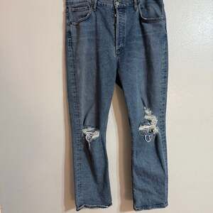 AGOLDE Riley High Rise Straight Jeans in Whiplash - Womens Size 30